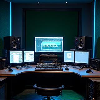 Audio post-production suite at Emerald Sound Studios