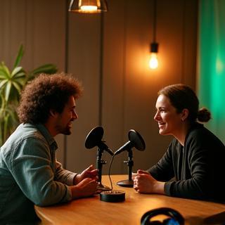 Podcast production session at Emerald Sound Studios